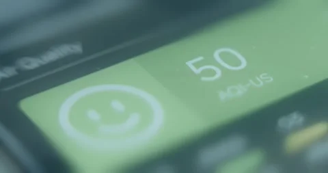 Air Quality Index reported as Good Stock Footage 313424517