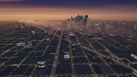 Air Quality Sensor Network Tracking Smog Plume Over City Seamless Loop 스톡 동영상 347280067