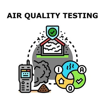 Air quality testing and environmental hazard assessment Stock Illustration