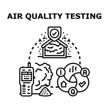 Air quality testing and environmental hazard assessment Stock Illustration
