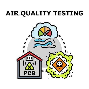 Air quality testing detecting dangerous environmental contaminants Stock Illustration