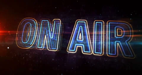On air radio neon sign abstract concept animation Stock Footage