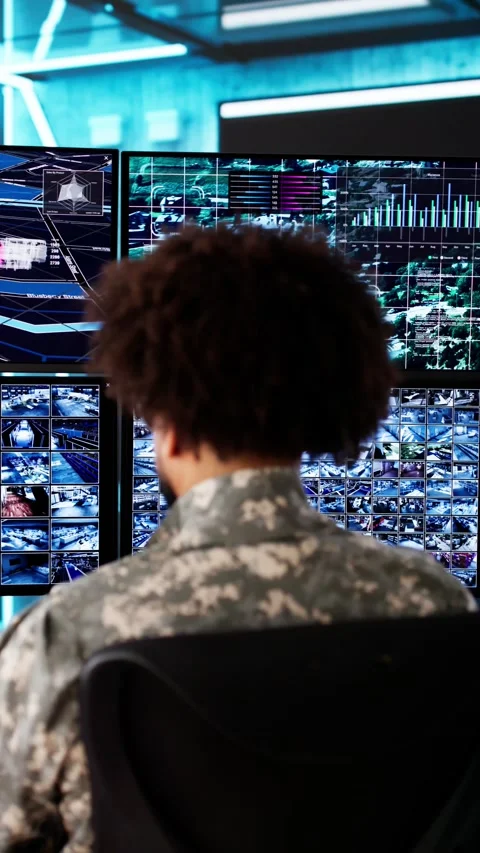 Air Reconnaissance Technology On Computer. World Map Data Stock Footage 305281972