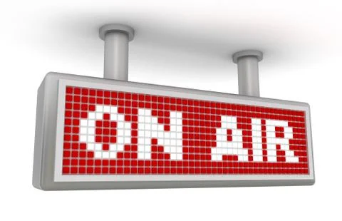 On Air - red warning plate Stock Illustration