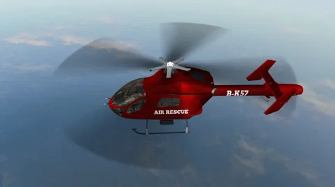 Air Rescue Helicopter fly over open water Stock-Footage 35525670