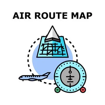 Air route mapping and navigation concept illustration Illustrazione stock
