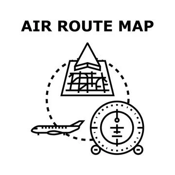 Air route mapping and navigation concept illustration Stock Illustration