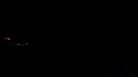 Air shot, of fire flame in the dark night . A terrible dangerous wild fire at Stock Footage 127598180