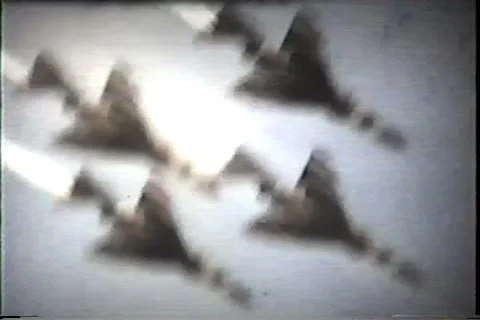 Air show 4 jets in formation, early 1960's Video stock 36086413