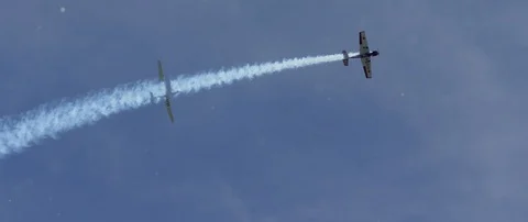Air show, glider Marganski Swift S-1, D-3735 shows aerobatics in the sky. Gli Stock Footage 101394702