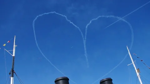 Air show heart loop. Stock Footage 35659979