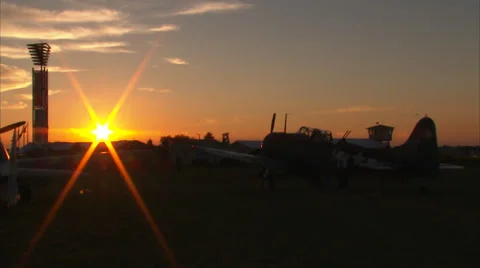 Air Show at Sunset Video stock 35346080