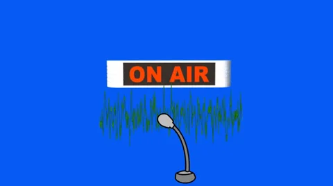 "On Air" Sign with Audio Waveform:  Looping + Matte Stock Footage 36041919