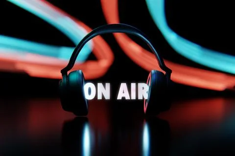 On air sign on a dark background. 3D rendering, illustration Stock Illustration