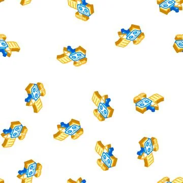 Air simulation isometric icon seamless pattern Stock Illustration