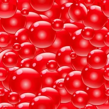 Air soap foam red bubble seamless pattern Stock Illustration
