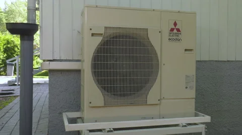 Air source heat pump outdoor unit 4K dolly 스톡 동영상 66029568