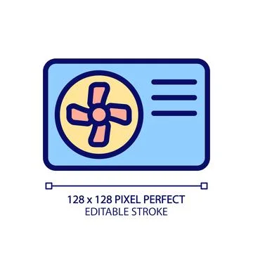 Air source heat pump pixel perfect RGB color icon Stock Illustration