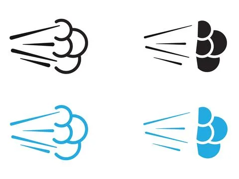 Air spray cloud icon black and white vector outline sign Stock Illustration