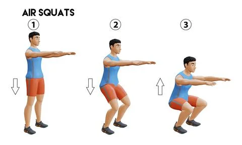 Air-Squats Stock Illustration