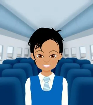 Air Steward Stock Illustration