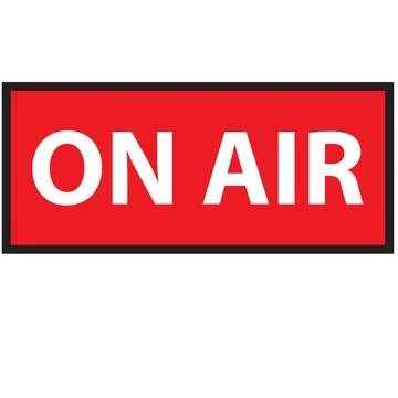 ON AIR studio light sign. live streaming icon. ON AIR message studio sign. Stock Illustration