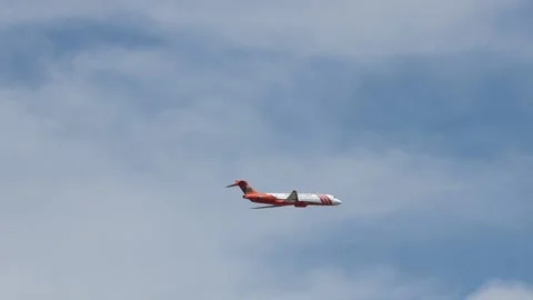 Air Support Fire Plane for Loyalton Fire 1 Stock Footage 137564165