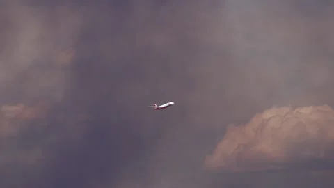 Air Support Fire Plane for Loyalton Fire 7 Stock Footage 137564350