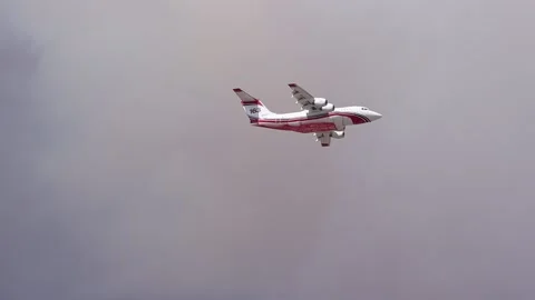 Air Support Fire Plane for Loyalton Fire 6 Stock Footage 137564376