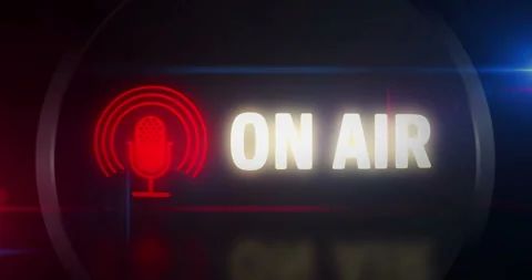 On Air symbol light flashing on board control display Stock Footage 229949688