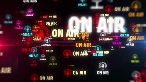 On Air symbol tunnel effect fly between Stock Footage 229950366