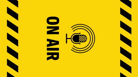 On Air symbol on yellow background screen vertical Stock Footage 244263298