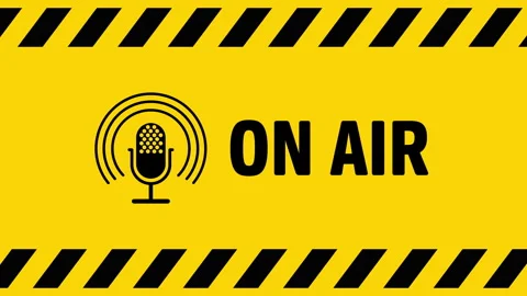 On Air symbol on yellow background screen Stock Footage 244263321