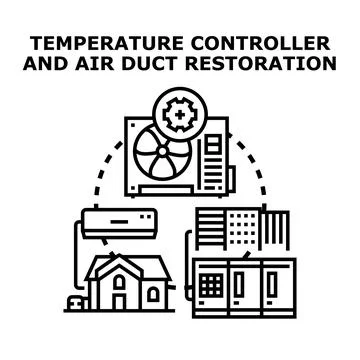 Air temperature control and hvac system restoration Stock Illustration