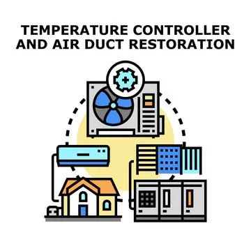 Air temperature control and hvac system restoration Stock Illustration