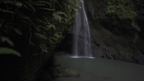 Air Terjun Leke Leke waterfall located in Ubud at Bali Stock Footage 126003755