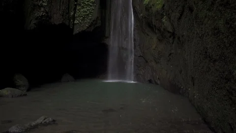 Air Terjun Leke Leke waterfall located in Ubud at Bali Stock Footage 126004704