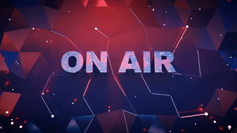 ON AIR text on low poly surface seamless loop 3D render animation Stock Footage 139202357