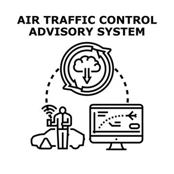 Air traffic control advisory system concept Stock Illustration