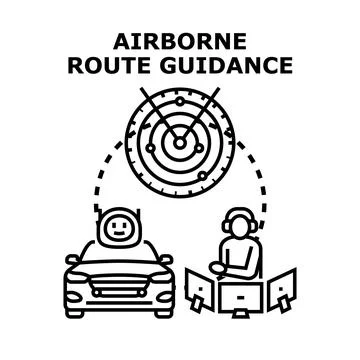 Air traffic control guiding autonomous vehicle navigation Illustrazione stock