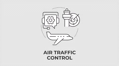 Air traffic control line concept icon animation Video stock 340576299