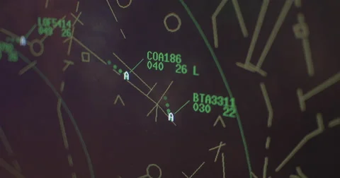Air Traffic Control Radar Screen Stock Footage