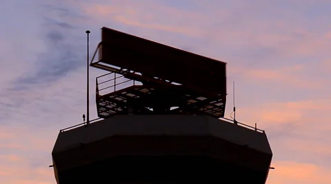 Air traffic control on sunset Stock Footage 57712575