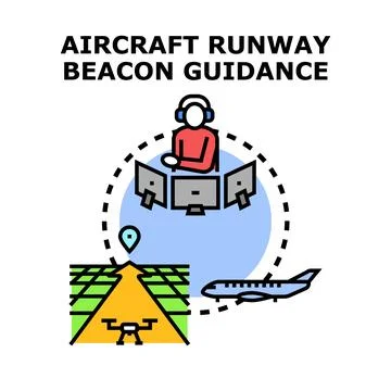 Air traffic control system guiding aircraft and drone Stock Illustration