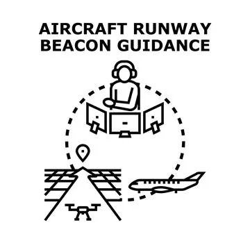 Air traffic control system guiding aircraft and drone Stock Illustration