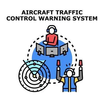 Air traffic control system managing flight security イラスト素材