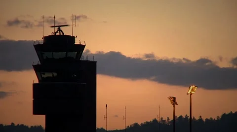 Air Traffic Control Tower Stock Footage