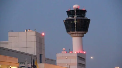 Air traffic control tower Stock Footage 335450631