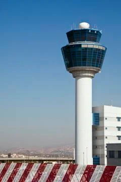 Air traffic control tower. Stock Photos