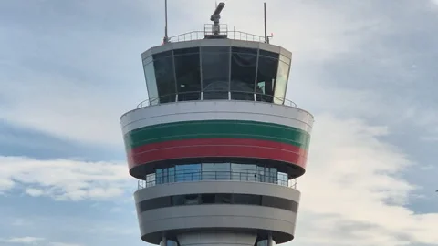 Air traffic control tower in Sofia Bulgaria Stock Footage 311002125